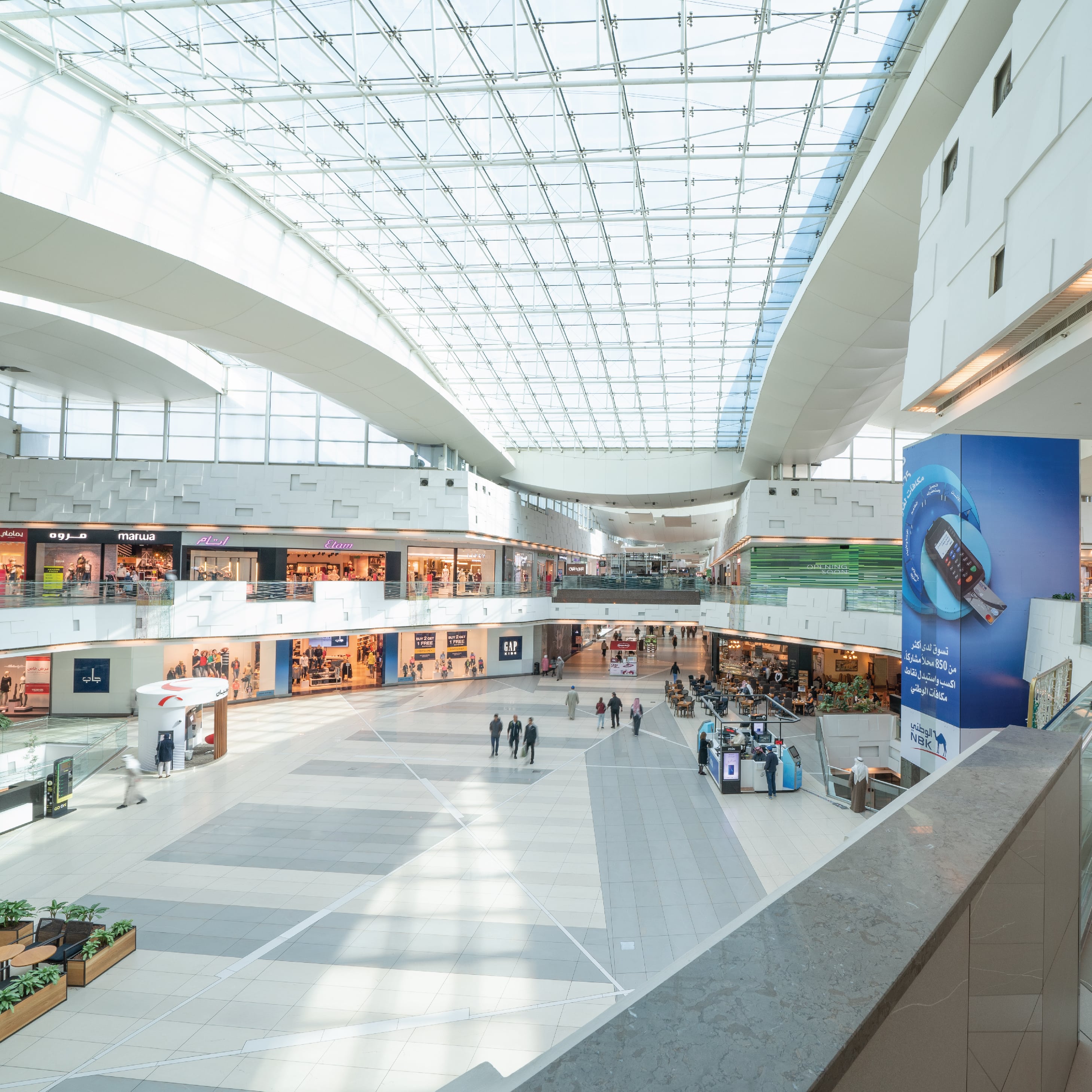 View of luxury boutiques in the Prestige mall inside The Avenues shopping  mall in Kuwait City, Kuwait.